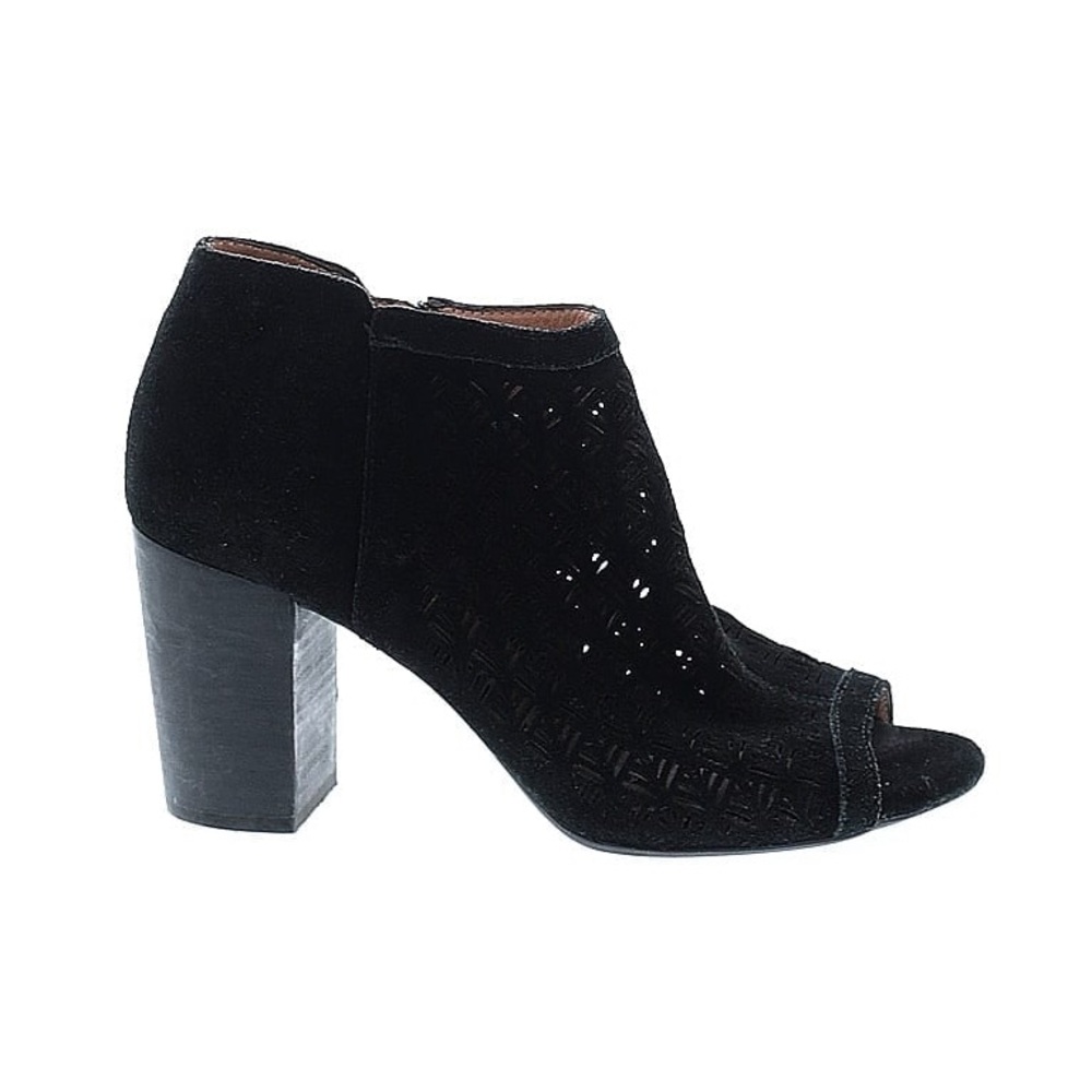 ANTONIO MELANI Black Peep-Toe Ankle Booties